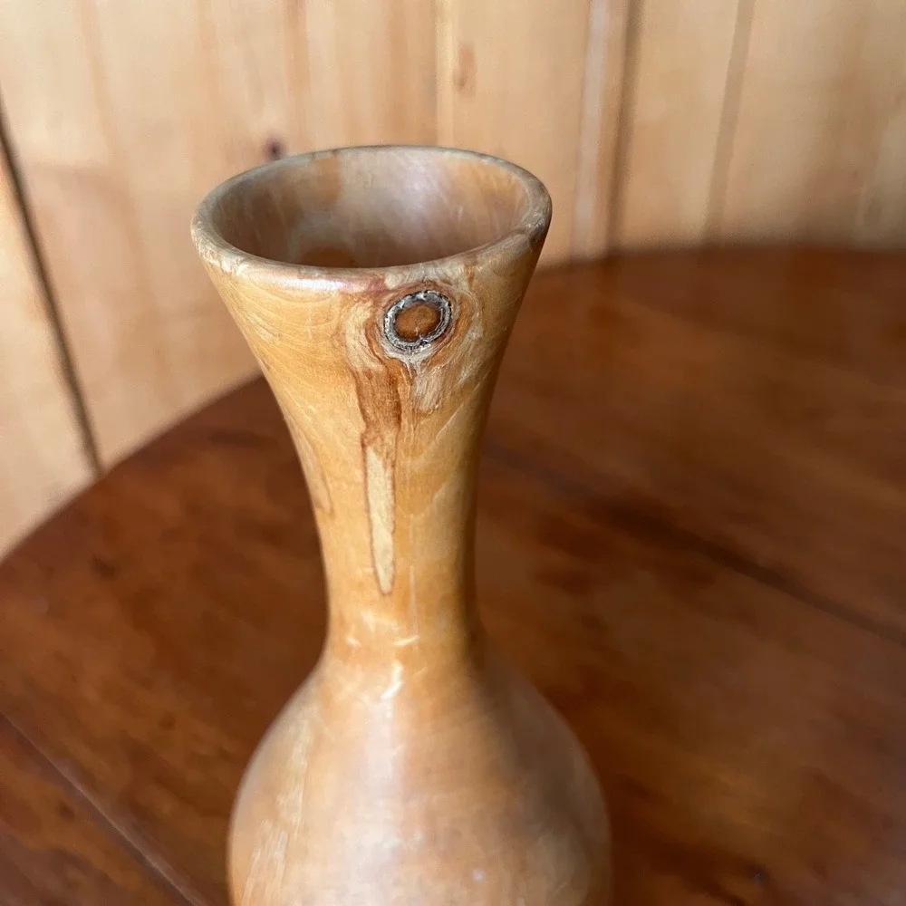 Vintage Aspen Wood Bud Vase How's Your Aspen Colorado MCM Hand Turned Decor